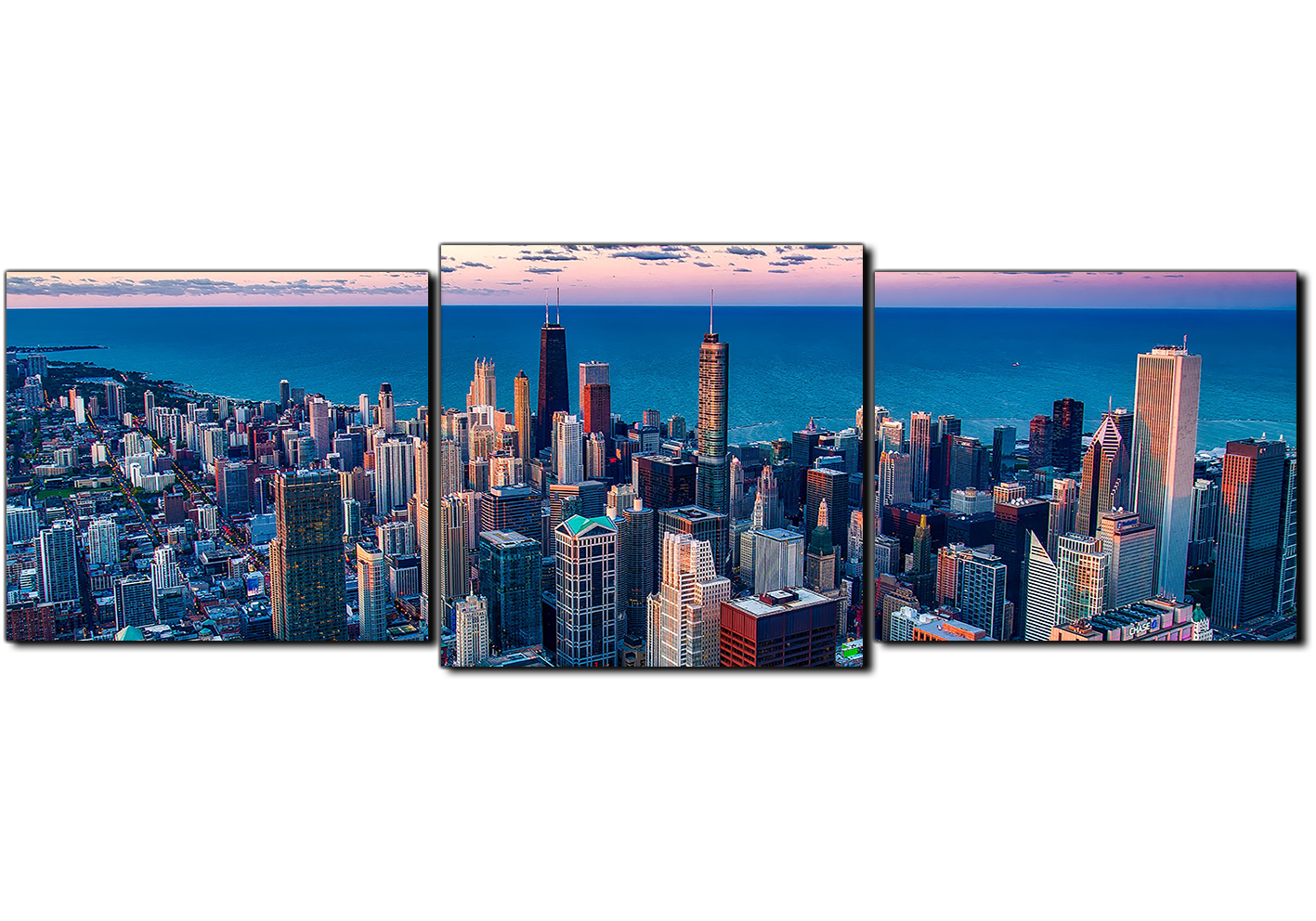 Obraz na plátně - Mrakodrapy v Chicagu- panoráma Obraz na plátně - Mrakodrapy v Chicagu- panoráma